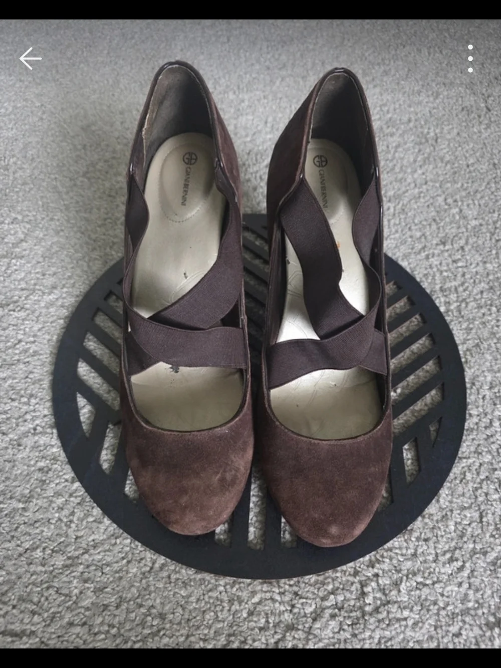 Giani Bernini Dark Brown Suede Platform Mary Jane Heels